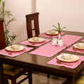Pink - Barmer Applique Cutwork Dining Table Runner with Mat Set 13