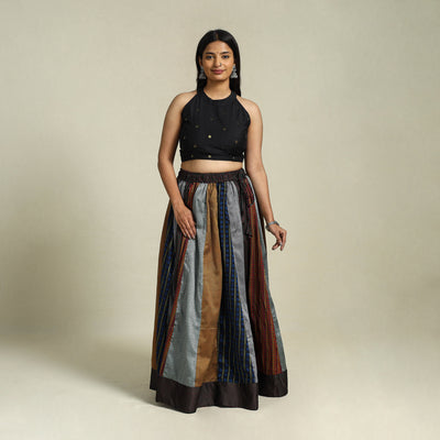 Buy Multicolor Khun Patchwork 24 Kali Cotton Long Skirt