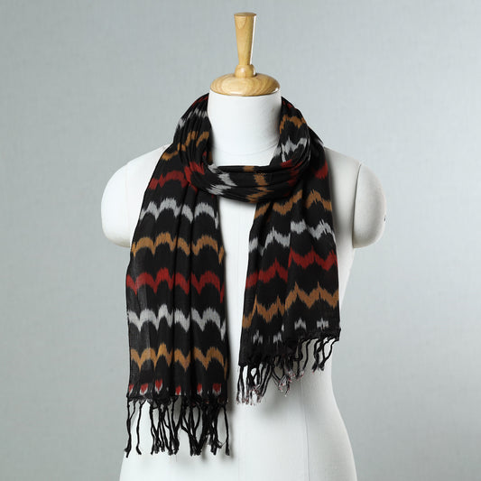 Multicolor - Pochampally Ikat Mercerized Cotton Stole with Tassels 32