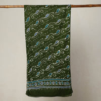 Green - Hand Batik Printed Mul Cotton Stole 05