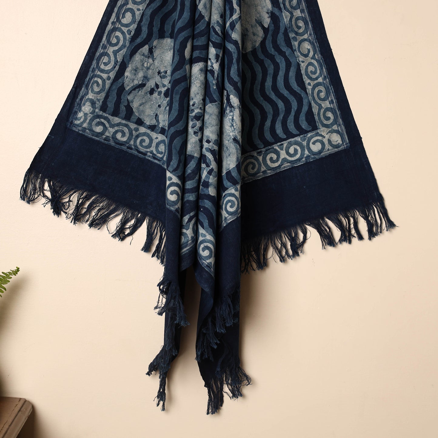 Blue - Handloom Block Printed Cotton Bindaas Towel 17