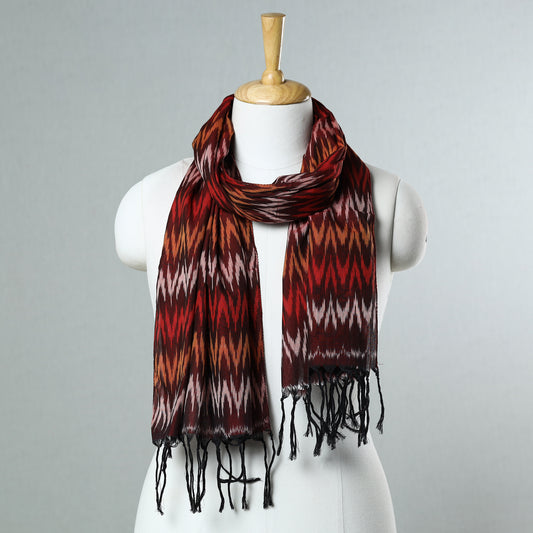 Multicolor - Pochampally Ikat Mercerized Cotton Stole with Tassels 35