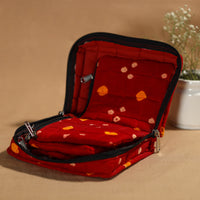 Red - Handmade 4 Pockets Cotton Jewelry Bag 20