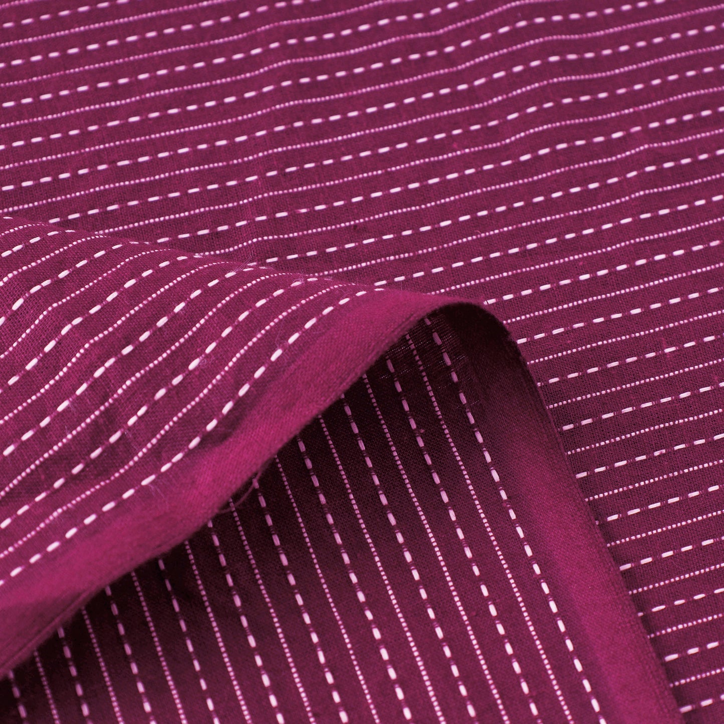 Purple - Prewashed Running Stitch Cotton Fabric 25