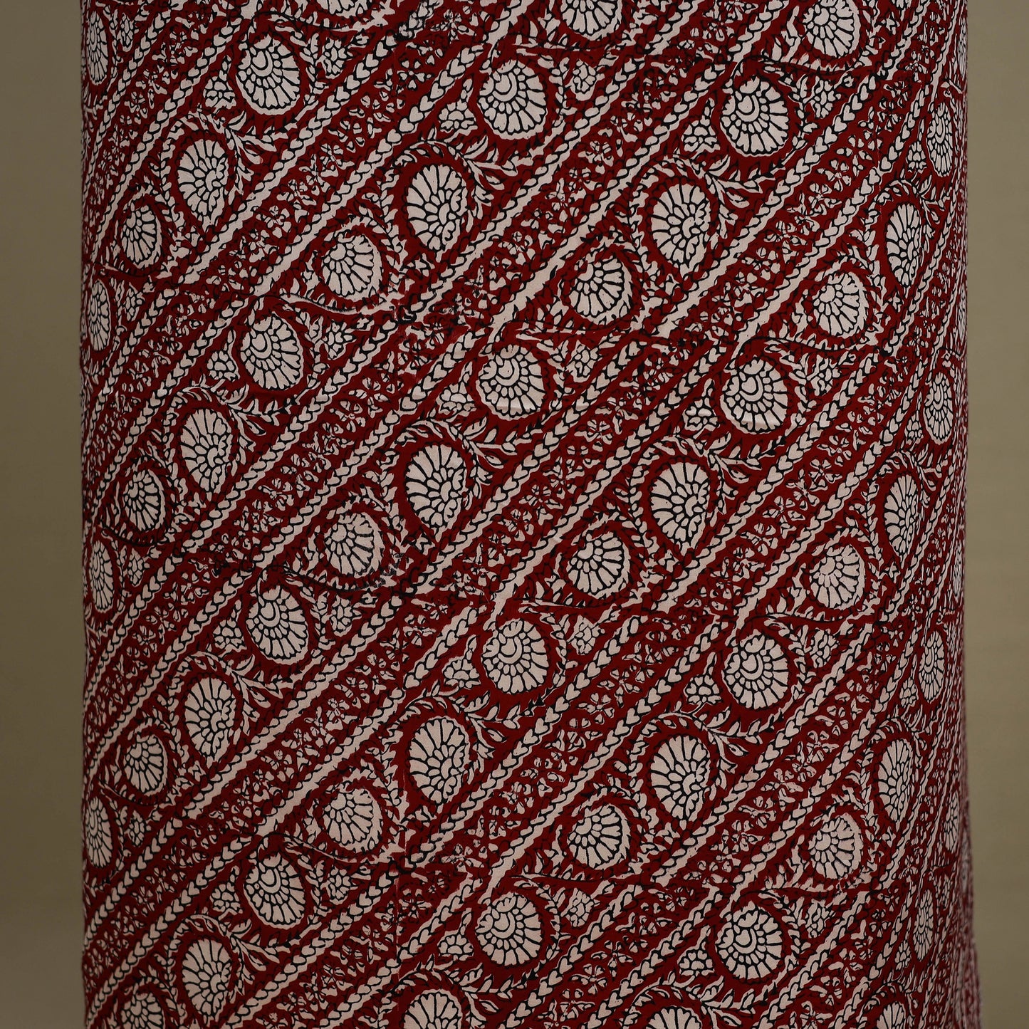 Maroon - 3pc Modal Silk Unstitched  Bagh Print Suit Material Set 