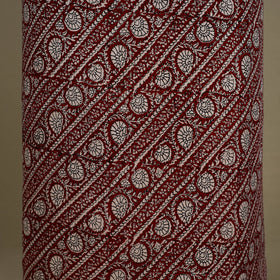 Maroon - 3pc Modal Silk Unstitched  Bagh Print Suit Material Set 