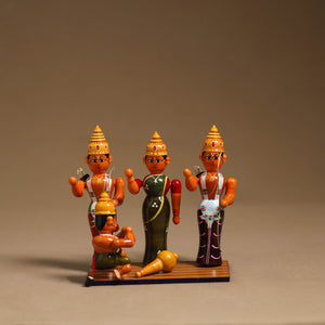 Sita Ram Laxman Hanuman - Etikoppaka Handcrafted Wood Idol Set 16