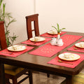 Red - Barmer Applique Cutwork Dining Table Runner with Mat Set 14