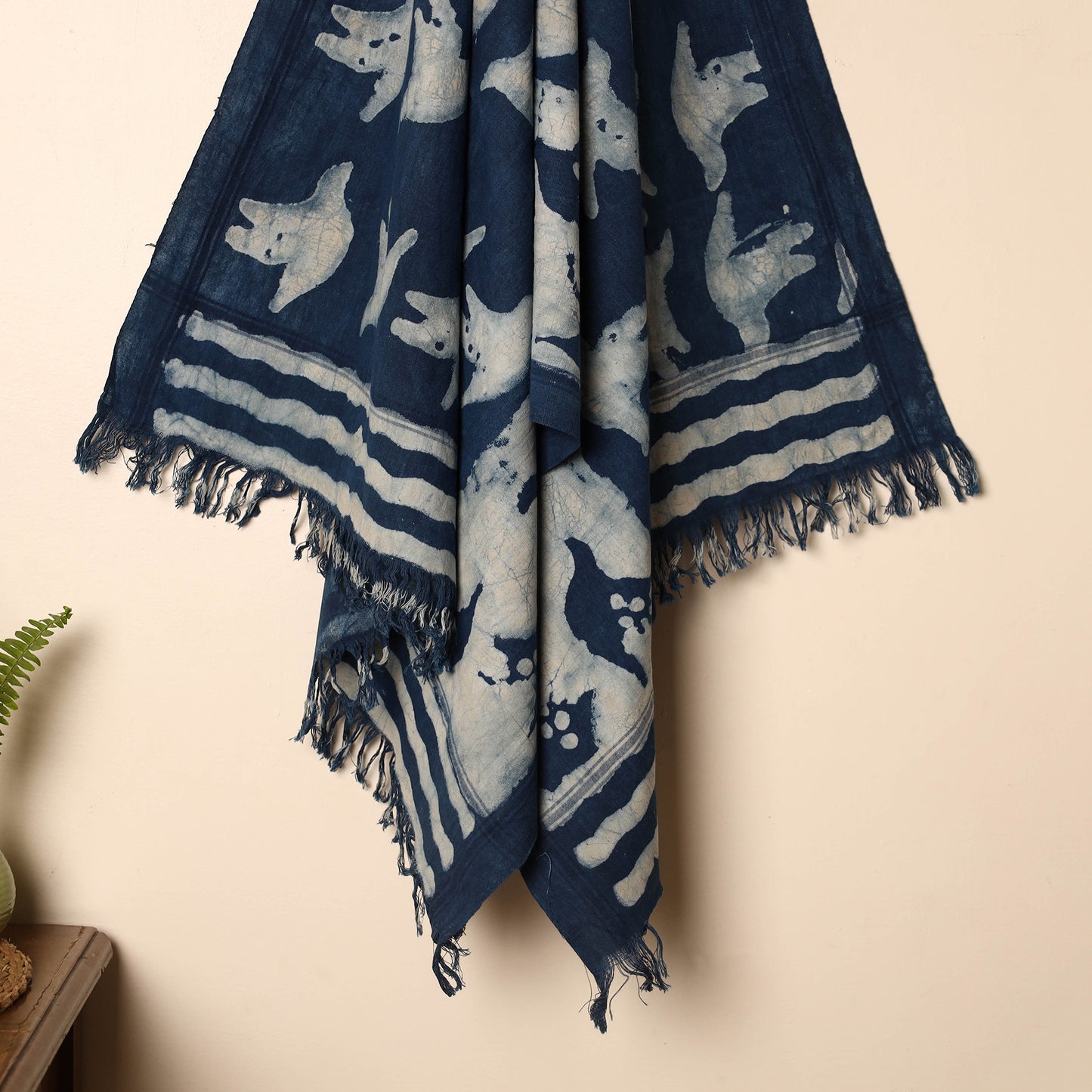 Blue - Handloom Block Printed Cotton Bindaas Towel 15