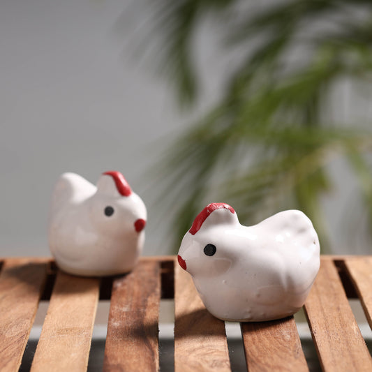 Hen - Handcrafted Ceramic Toys (Set of 2)