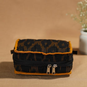 Black Handmade 4 Pockets Cotton Jewelry Bag 21