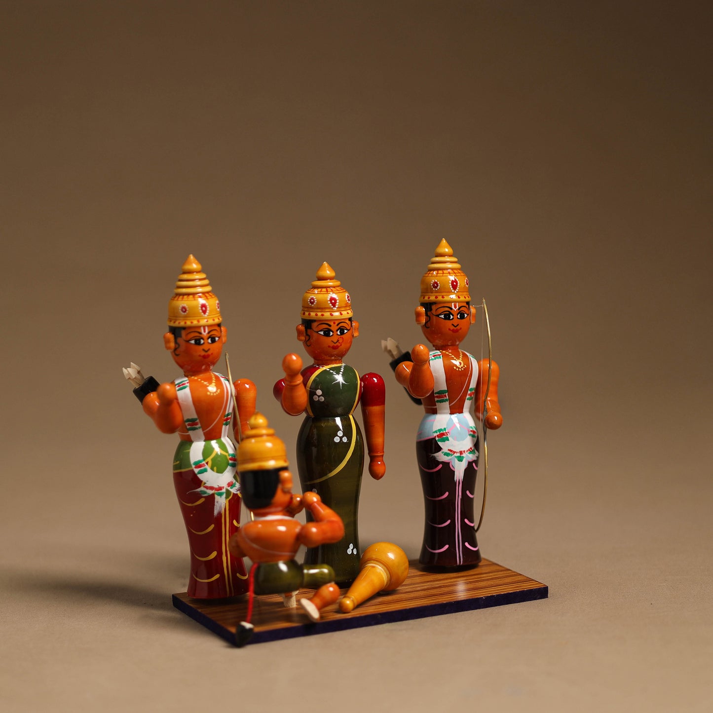 Sita Ram Laxman Hanuman - Etikoppaka Handcrafted Wood Idol Set 16