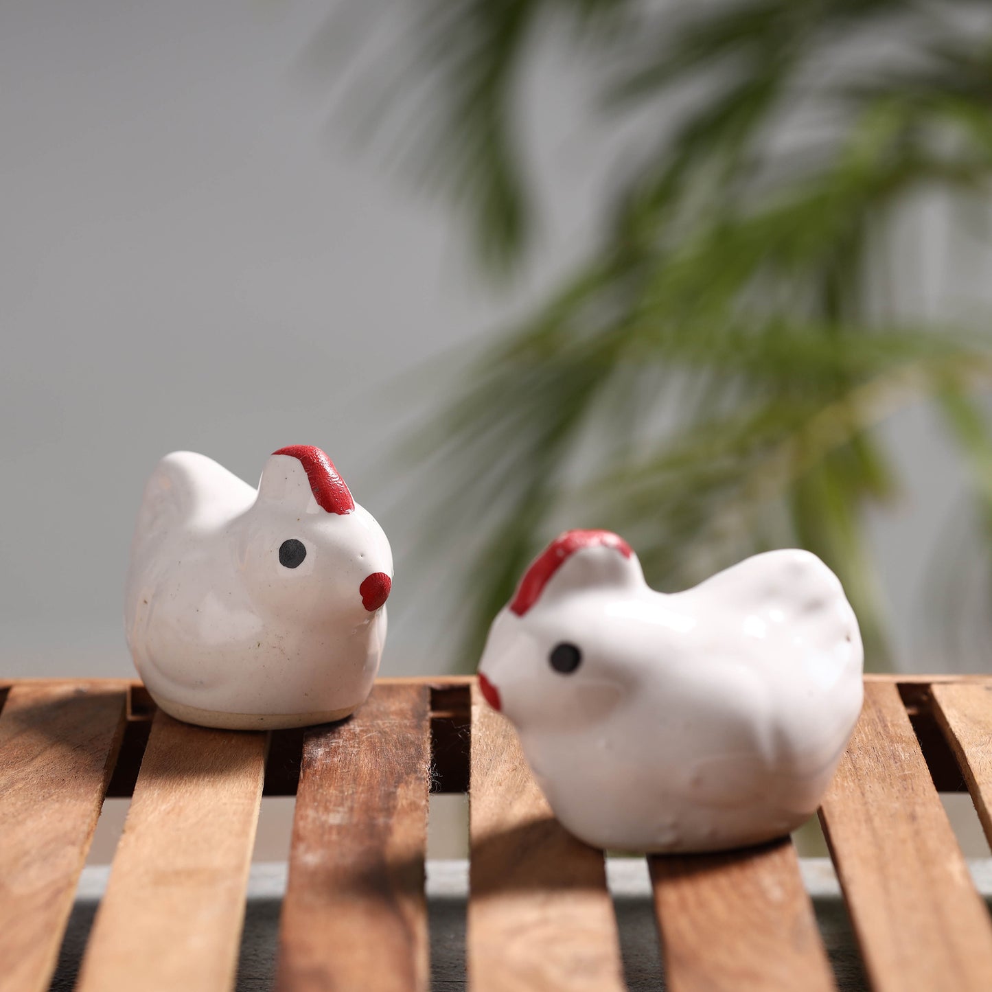 Hen - Handcrafted Ceramic Toys (Set of 2)