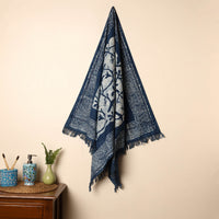 Blue - Handloom Block Printed Cotton Bindaas Towel 13