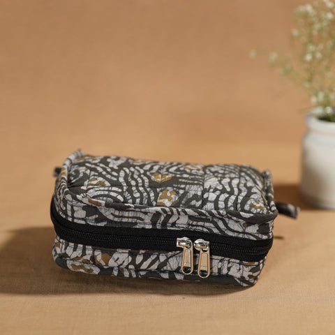 Grey Handmade 4 Pockets Cotton Jewelry Bag 23 