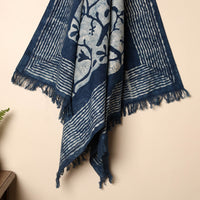 Blue - Handloom Block Printed Cotton Bindaas Towel 13