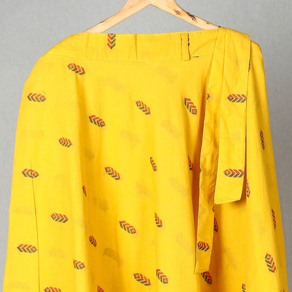 Yellow - Jacquard Cotton Wrap Around Skirt 06