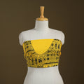 Yellow Cotton Bengal Kantha Stitch Blouse Piece 