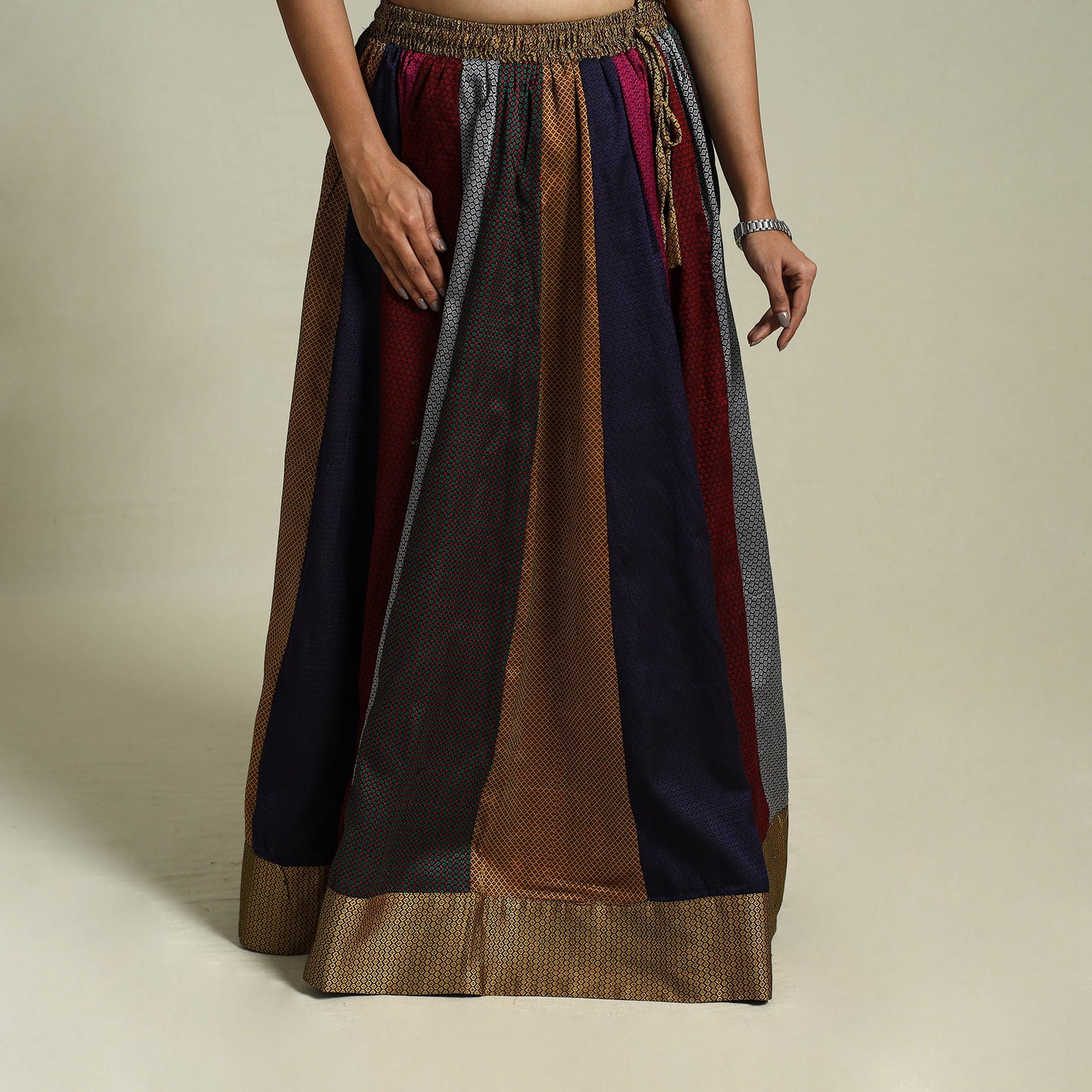  Multicolor Khun Patchwork 24 Kali Cotton Long Skirt