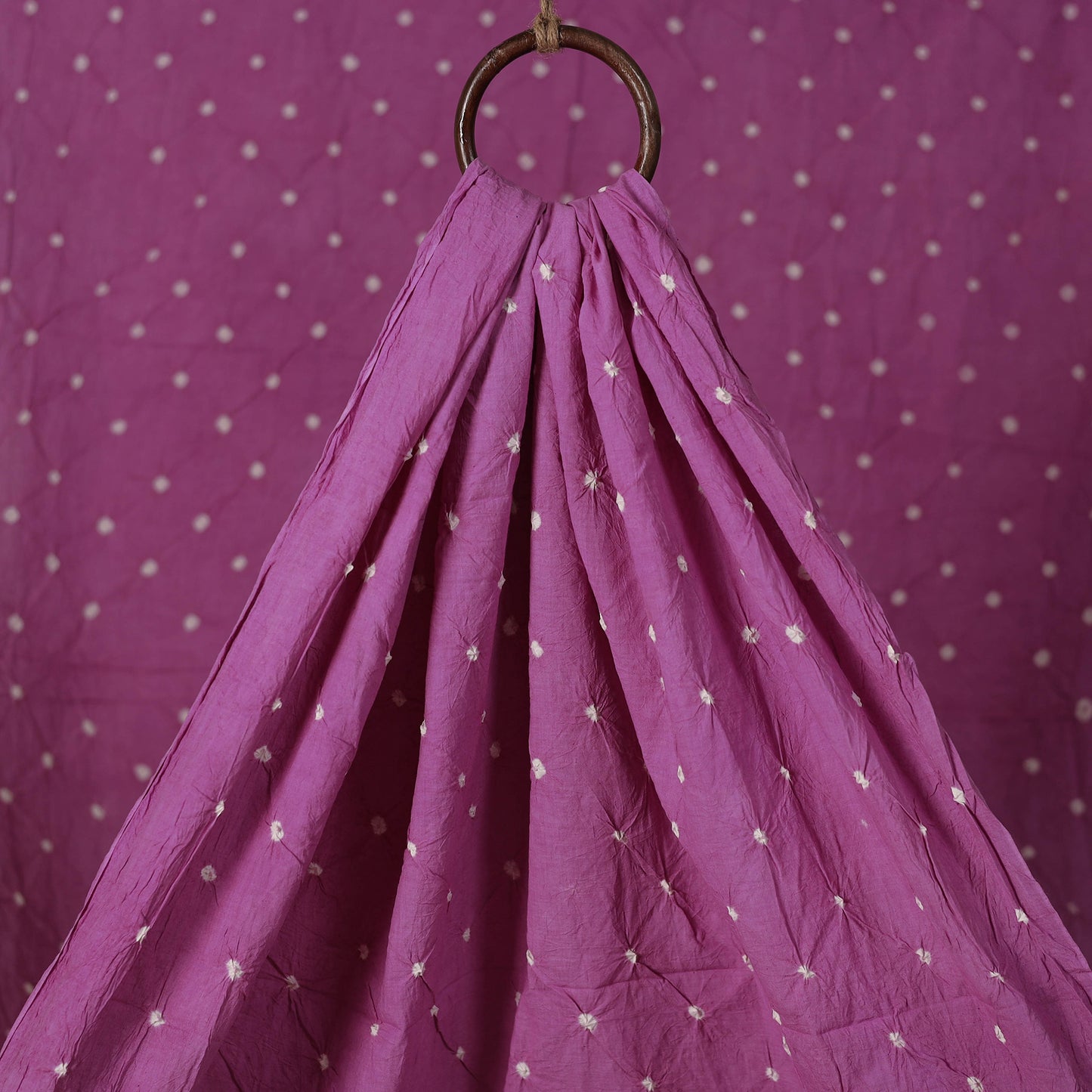 Purple - Kutch Bandhani Tie-Dye Pure Mul Cotton Fabric 25