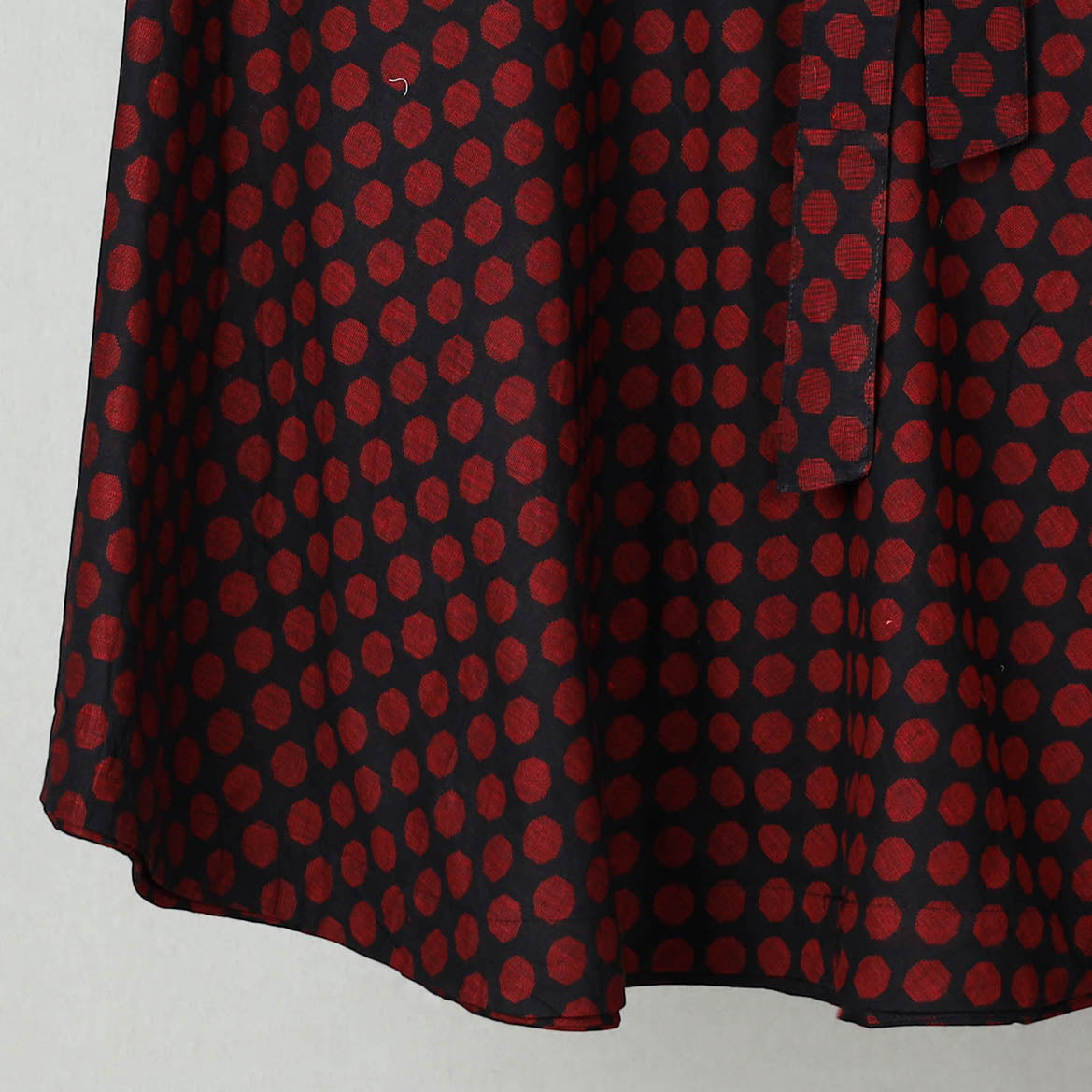 Red - Jacquard Cotton Wrap Around Skirt 08