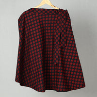 Red - Jacquard Cotton Wrap Around Skirt 08