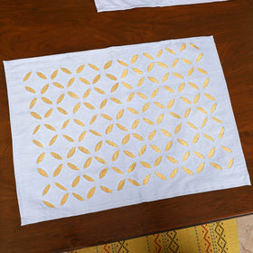 Grey - Barmer Applique Cutwork Dining Table Runner with Mat Set 16