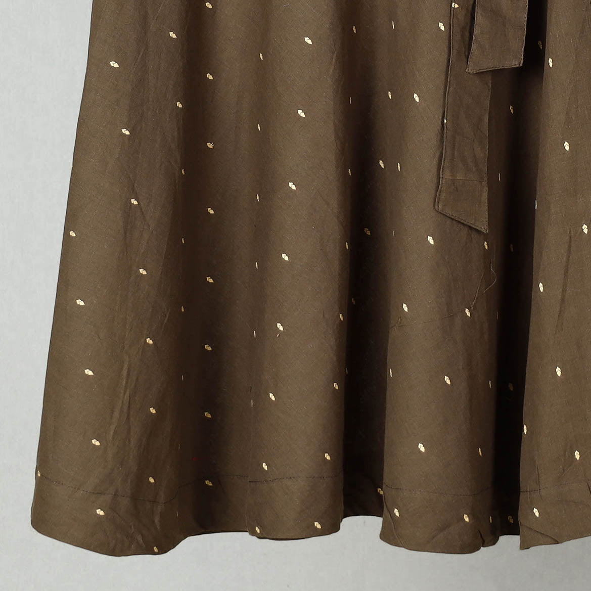 Brown - Jacquard Cotton Wrap Around Skirt 12