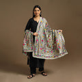  Beige Ranihati Chanderi Silk Hand Embroidery Dupatta