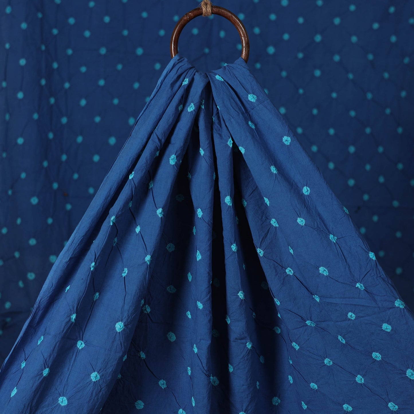 Blue - Kutch Bandhani Tie-Dye Pure Mul Cotton Fabric 22