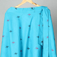 Blue - Jacquard Cotton Wrap Around Skirt 14