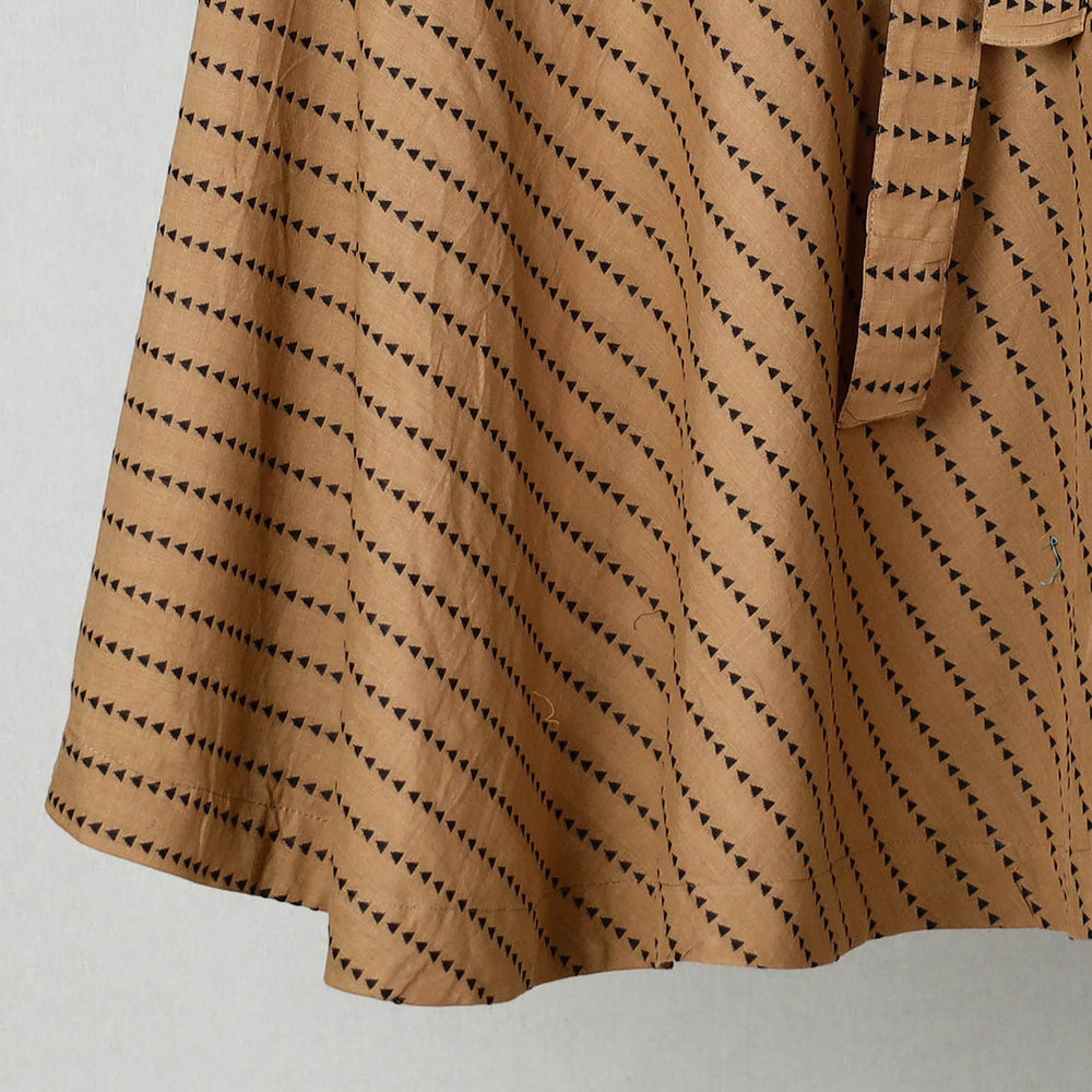 Brown - Jacquard Cotton Wrap Around Skirt 15