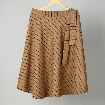 Brown - Jacquard Cotton Wrap Around Skirt 15