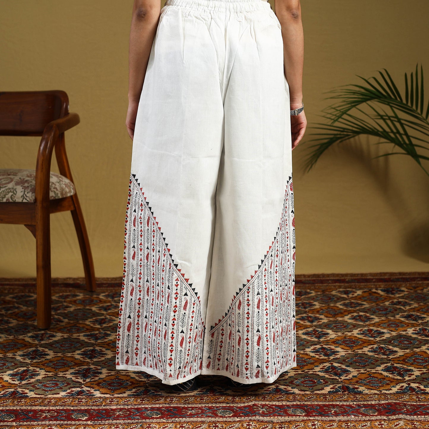 Buy Cotton Bengal Kantha Hand Embroidery Palazzo