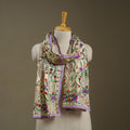 Purple Chanderi Silk Hand Embroidered Stole