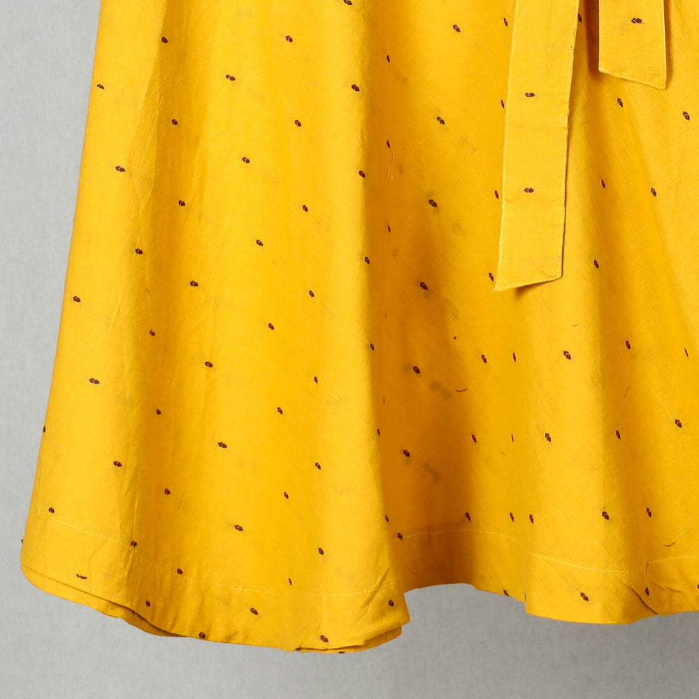 Yellow - Jacquard Cotton Wrap Around Skirt 17