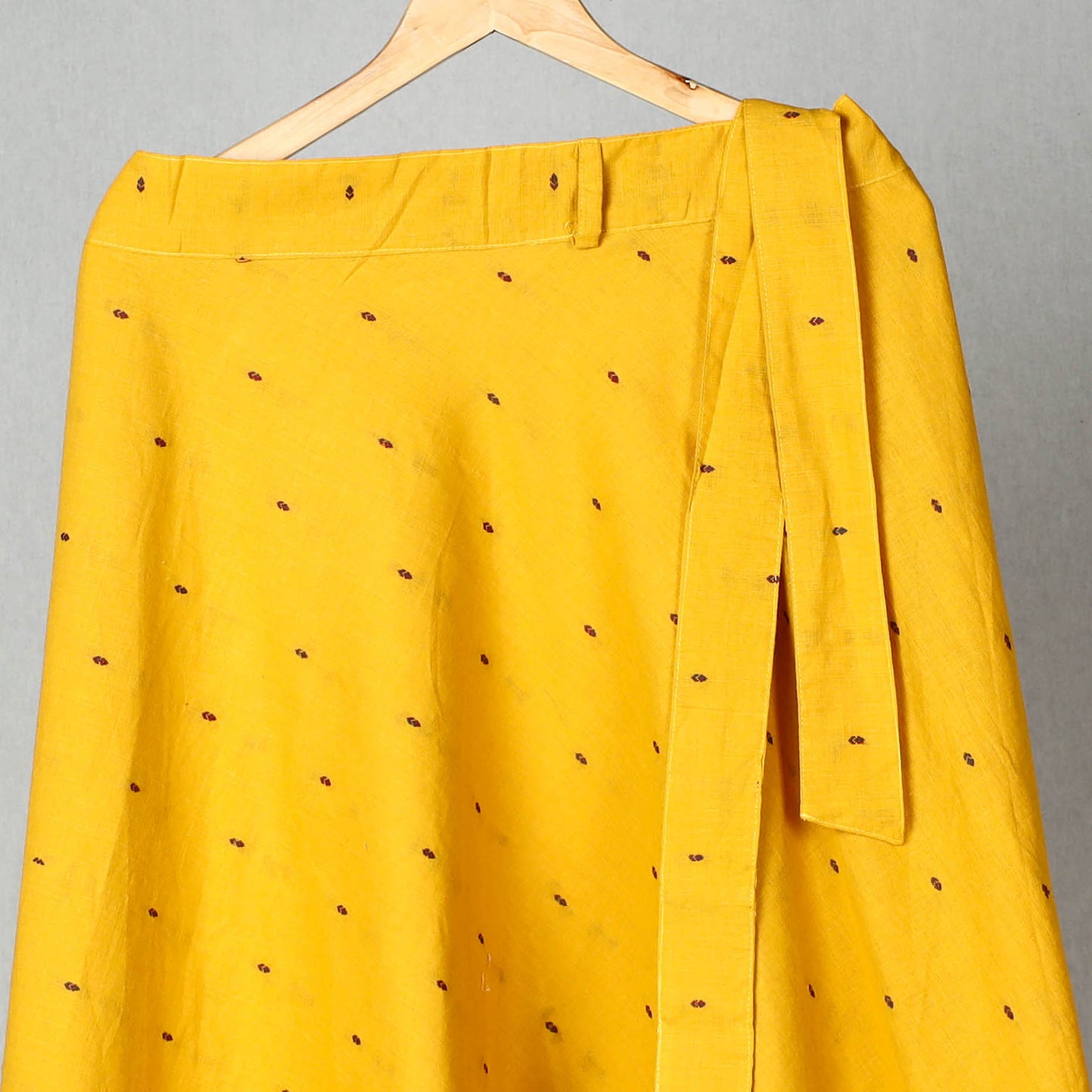 Yellow - Jacquard Cotton Wrap Around Skirt 17