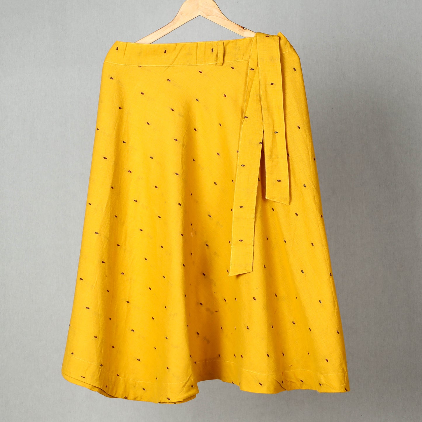 Yellow - Jacquard Cotton Wrap Around Skirt 17