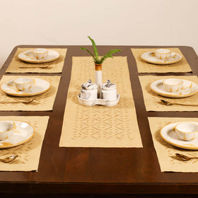 Barmer Applique Cutwork Dining Table Runner with Mat Set 19