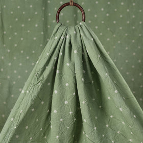 Green - Kutch Bandhani Tie-Dye Pure Mul Cotton Fabric 18