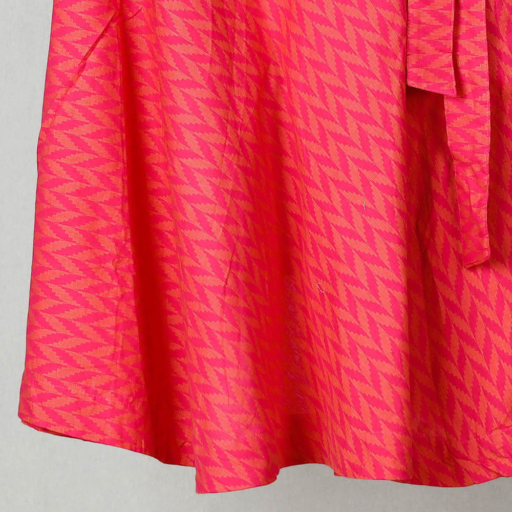 Pink - Jacquard Cotton Wrap Around Skirt 21