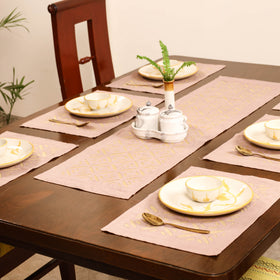Barmer Applique Cutwork Dining Table Runner with Mat Set 20