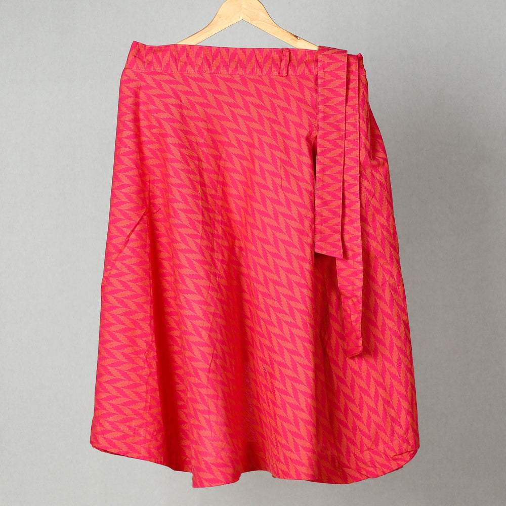 Pink - Jacquard Cotton Wrap Around Skirt 21