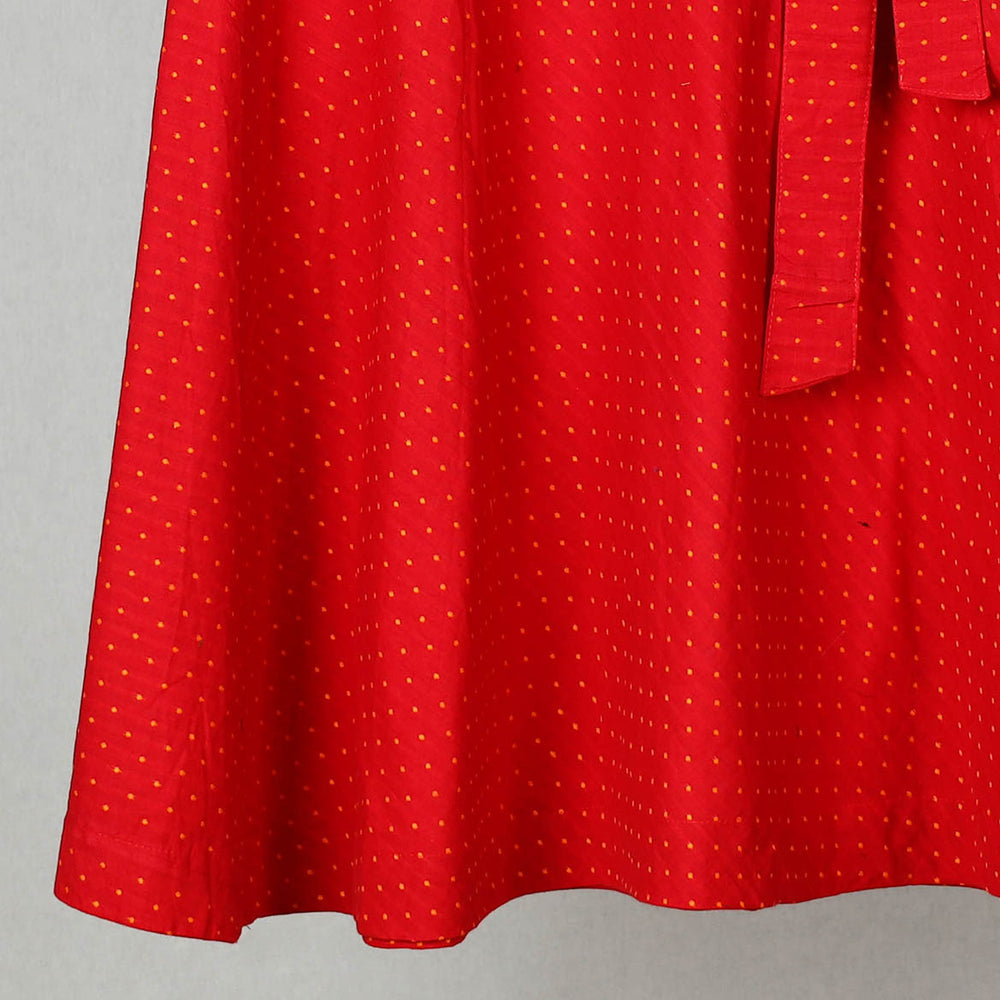 Red - Jacquard Cotton Wrap Around Skirt 22