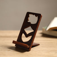 Handcarved Sheesham Wood Mobile Stand 08