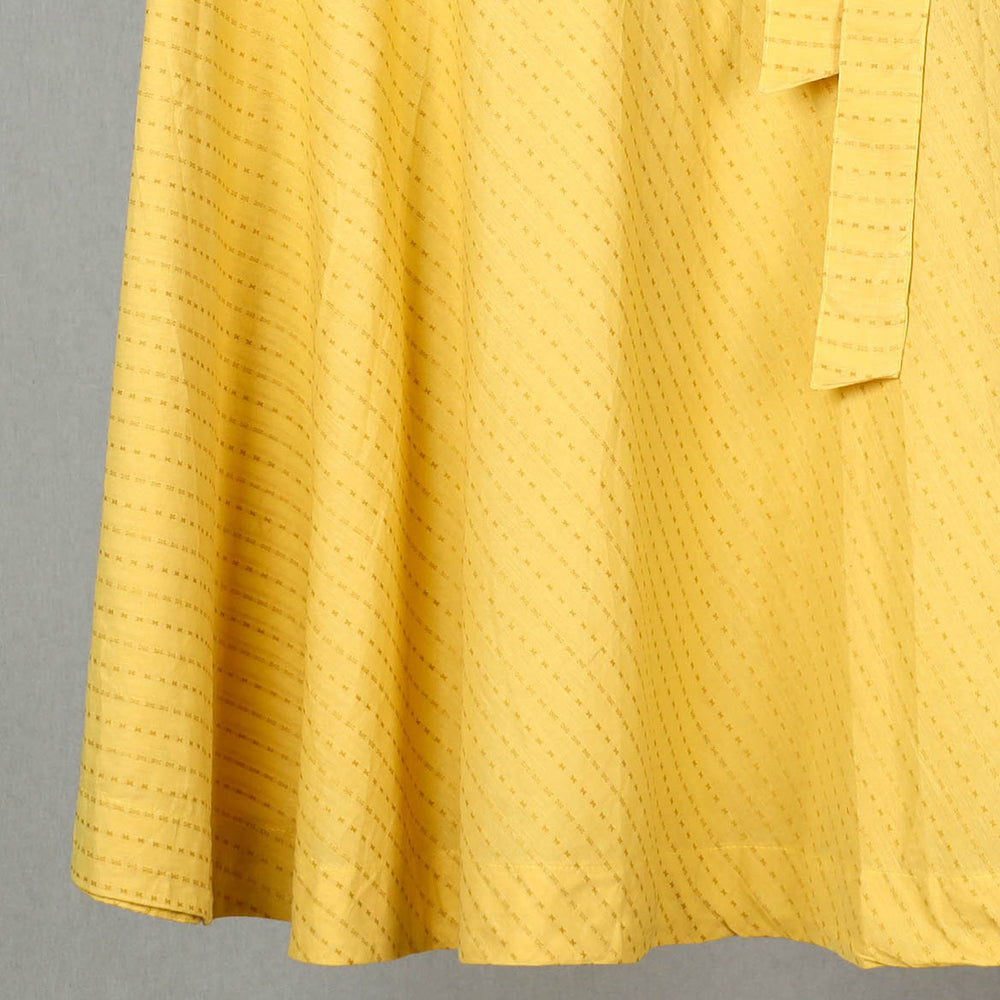 Yellow - Jacquard Cotton Wrap Around Skirt 23