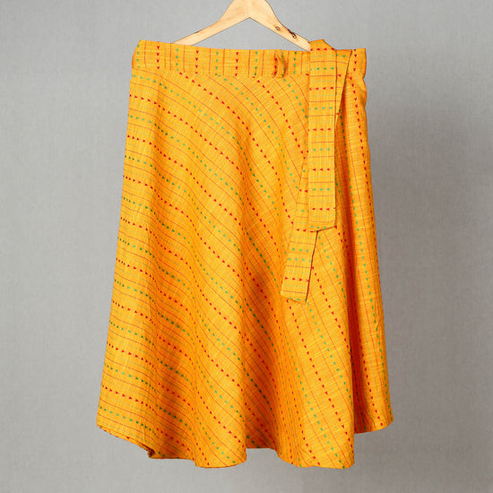 Orange - Jacquard Cotton Wrap Around Skirt 24