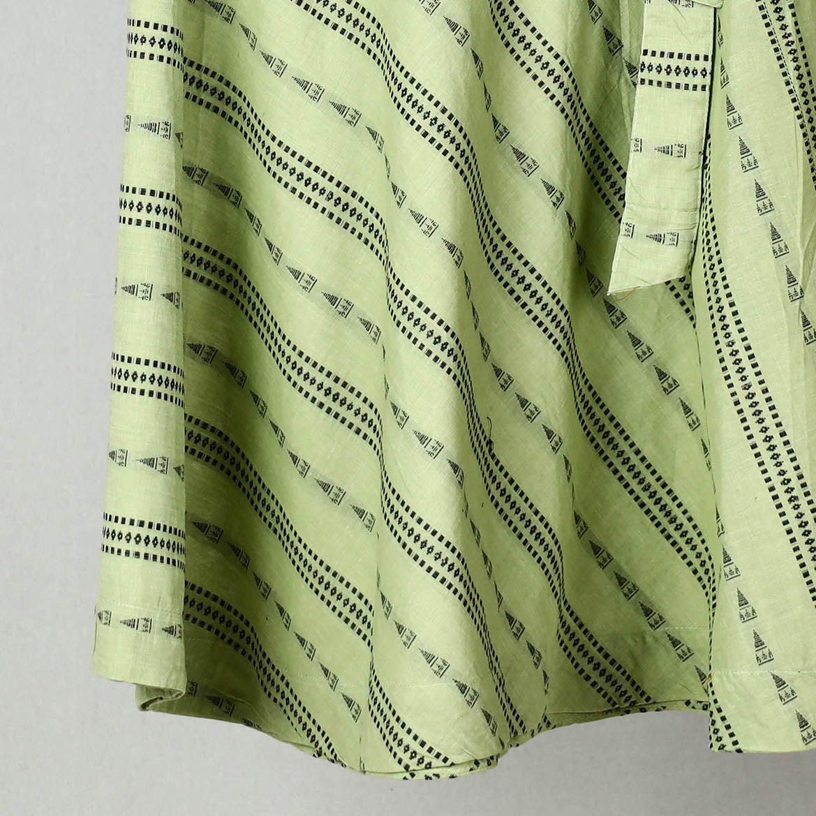 Green - Jacquard Cotton Wrap Around Skirt 25