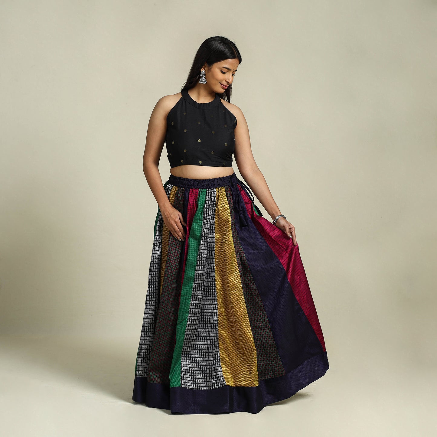 Multicolor - khun patchwork 24 kali cotton long skirt 21