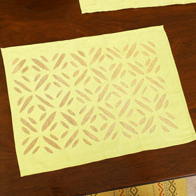 Yellow - Barmer Applique Cutwork Dining Table Runner with Mat Set 21